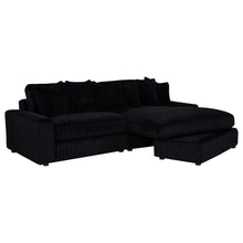 Blaine 2 Piece Corduroy Reversible Chaise Sectional Sofa – Black