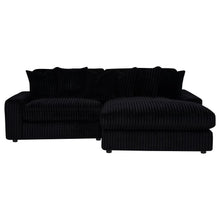 Blaine 2 Piece Corduroy Reversible Chaise Sectional Sofa – Black
