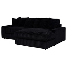 Blaine 2 Piece Corduroy Reversible Chaise Sectional Sofa – Black