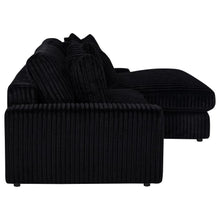 Blaine 2 Piece Corduroy Reversible Chaise Sectional Sofa – Black