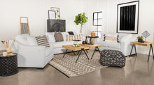 Ashlyn 3 Piece Upholstered Sloped Arm Sofa Set – White