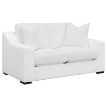 Ashlyn 3 Piece Upholstered Sloped Arm Sofa Set – White