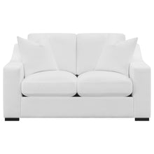 Ashlyn 3 Piece Upholstered Sloped Arm Sofa Set – White