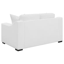 Ashlyn 3 Piece Upholstered Sloped Arm Sofa Set – White