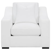 Ashlyn 3 Piece Upholstered Sloped Arm Sofa Set – White