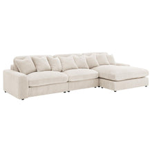 Blaine 3 Piece Corduroy Reversible Chaise Sectional Sofa – Sand