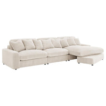 Blaine 3 Piece Corduroy Reversible Chaise Sectional Sofa – Sand