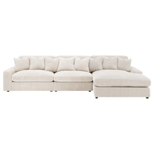Blaine 3 Piece Corduroy Reversible Chaise Sectional Sofa – Sand