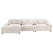 Blaine 3 Piece Corduroy Reversible Chaise Sectional Sofa – Sand
