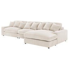 Blaine 3 Piece Corduroy Reversible Chaise Sectional Sofa – Sand
