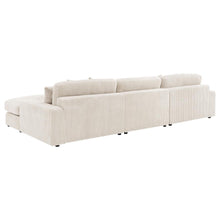 Blaine 3 Piece Corduroy Reversible Chaise Sectional Sofa – Sand