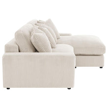 Blaine 2 Piece Corduroy Reversible Chaise Sectional Sofa – Sand