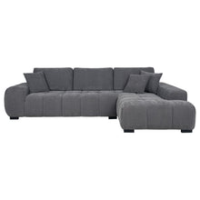 Octavia Tufted 2 Piece Sectional Chaise Sofa – Charcoal Grey