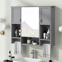 Wall Mounted Bathroom Storage Cabinet With Mirror, Medicine Cabinet With Towel Bar