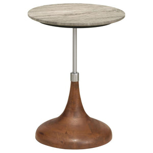 Alicia - Round Marble Top Accent Side Table - Ivory