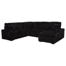 Devonshire Sleeper Sectional Sofa Storage Chaise – Black