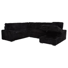Devonshire Sleeper Sectional Sofa Storage Chaise – Black