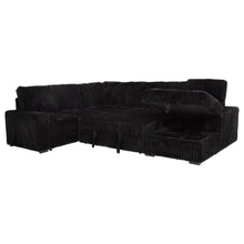Devonshire Sleeper Sectional Sofa Storage Chaise – Black