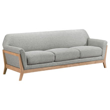 Vaughn 3 Piece Fabric Upholstered Flared Arm Sofa Set – Grey