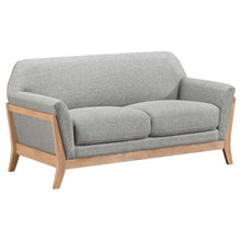 Vaughn 3 Piece Fabric Upholstered Flared Arm Sofa Set – Grey