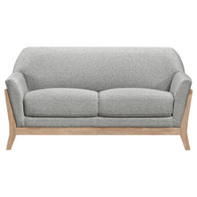 Vaughn 3 Piece Fabric Upholstered Flared Arm Sofa Set – Grey