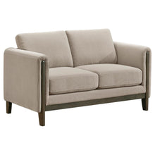 Islington 3 Piece Upholstered Panel Arm Sofa Set – Taupe