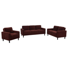 Ruth 3 Piece Fabric Upholstered Track Arm Sofa Rust Red – Rust