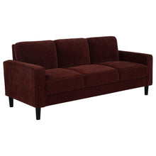Ruth 3 Piece Fabric Upholstered Track Arm Sofa Rust Red – Rust