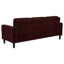 Ruth 3 Piece Fabric Upholstered Track Arm Sofa Rust Red – Rust
