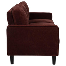 Ruth 3 Piece Fabric Upholstered Track Arm Sofa Rust Red – Rust