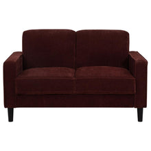 Ruth 3 Piece Fabric Upholstered Track Arm Sofa Rust Red – Rust