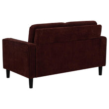 Ruth 3 Piece Fabric Upholstered Track Arm Sofa Rust Red – Rust