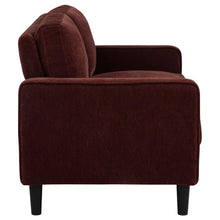 Ruth 3 Piece Fabric Upholstered Track Arm Sofa Rust Red – Rust