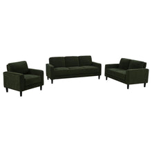 Ruth 3 Piece Fabric Upholstered Track Arm Sofa Matcha Green – Matcha