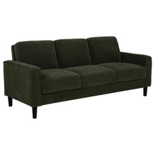 Ruth 3 Piece Fabric Upholstered Track Arm Sofa Matcha Green – Matcha