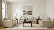 Amador 3 Piece Chenille Upholstered Track Arm Sofa Set – Camel