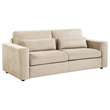Amador 3 Piece Chenille Upholstered Track Arm Sofa Set – Camel