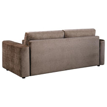 Amador 3 Piece Chenille Upholstered Track Arm Sofa Set – Chocolate
