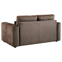 Amador 3 Piece Chenille Upholstered Track Arm Sofa Set – Chocolate