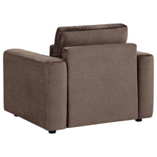 Amador 3 Piece Chenille Upholstered Track Arm Sofa Set – Chocolate