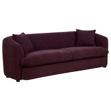 Delroy 3 Piece Stationary Sofa Set Aubergine Polyester Upholstery – Aubergine