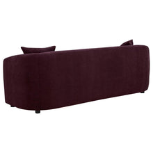 Delroy 3 Piece Stationary Sofa Set Aubergine Polyester Upholstery – Aubergine
