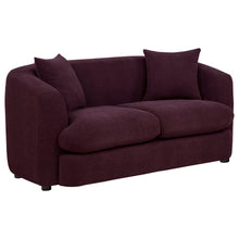 Delroy 3 Piece Stationary Sofa Set Aubergine Polyester Upholstery – Aubergine