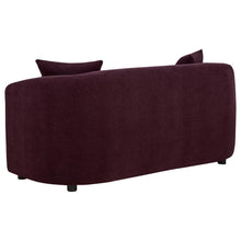 Delroy 3 Piece Stationary Sofa Set Aubergine Polyester Upholstery – Aubergine