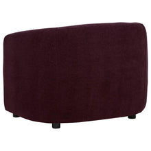Delroy 3 Piece Stationary Sofa Set Aubergine Polyester Upholstery – Aubergine
