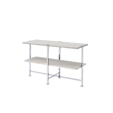 Brecon - Sofa Table - White Oak & Chrome