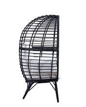 Penelope - Patio Lounge Chair - Light Gray Fabric & Black