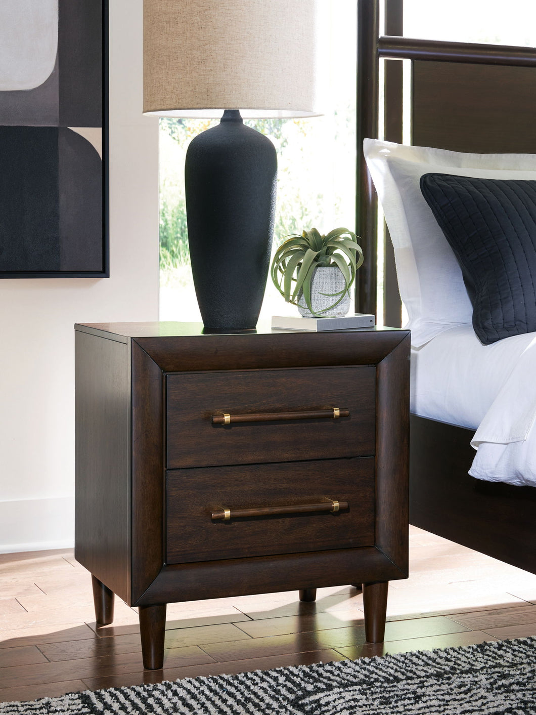 Dantenton - Two Drawer Night Stand - Merlot