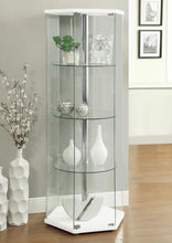 Zahavah - 4-Shelf Hexagonal Clear Glass Curio Cabinet