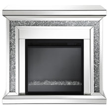 Lorelai - Mirrored Freestanding Electric Fireplace - Silver